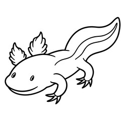 Axolotl line art vector