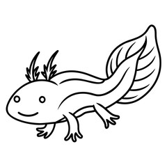 Axolotl line art vector