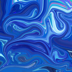 Fototapeta premium Dynamic blue liquid art with swirling textures and bright highlights. Ideal for modern design or fluid-themed visuals.