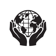 International Day of Charity Silhouette Vector Illustration, Solid White Background.