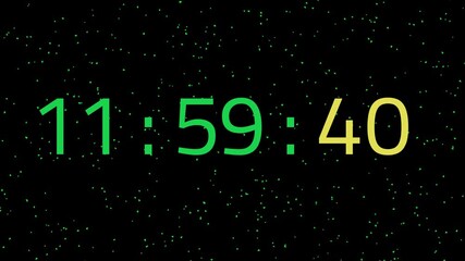 countdown timer seconds minutes hours green yellow black background birthday wishes party anniversary New year 