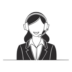 Customer Service Representative Vector Icon Call Center Agent With Headset