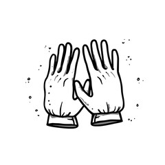 Obraz premium Protective gloves hands in a detailed illustration style for safety and hygiene practices 