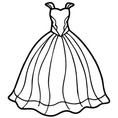 Ballgown a simple line art vector