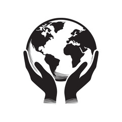 International Day of Charity Silhouette Vector Illustration, Solid White Background.