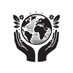 International Day of Charity Silhouette Vector Illustration, Solid White Background.