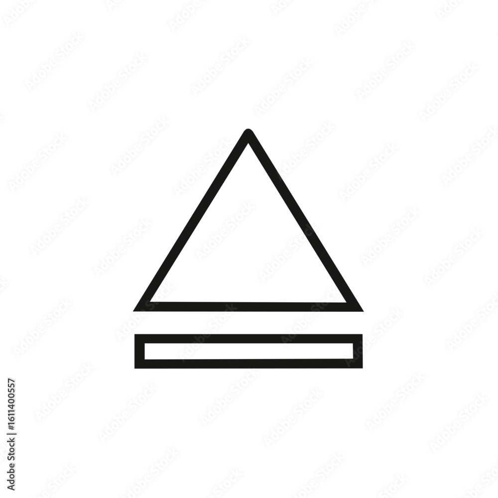 Poster eject symbol with triangle arrow pointing up and rectangle line underscore