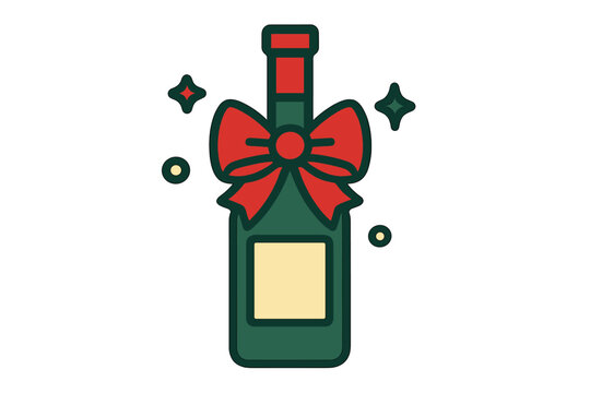 I'm dreaming of a wine Christmas' is a humorous phrase suitable for various designs, including greeting cards, t-shirts, flyers, posters, and mugs, often accompanied by an image of a bottle and bow - Powered by Adobe