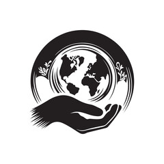 International Day of Charity Silhouette Vector Illustration, Solid White Background.