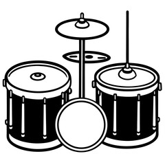 Drums line art vector