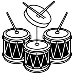 Drums line art vector
