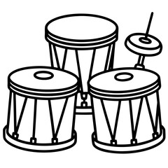 Drums line art vector