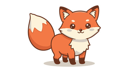 Cute Cartoon Fox Vector Illustration