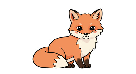 Cute Cartoon Fox Vector Illustration