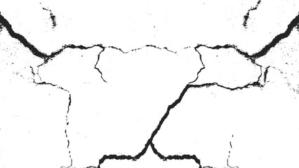 Cracked Wall Vector Texture for Grunge Design, Black and White Crack Overlay Vector Background, Damaged Concrete Texture Template in Vector Style, Grunge Crack Line Texture for Urban Design Projects