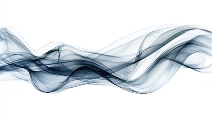 Ethereal Flow of Transparent Smoke in Soft Shades of Blue and Gray