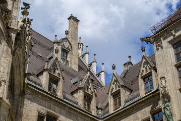 New Town Hall, Neues Rathaus, city government building on Marienplatz square in central Munich in Bavaria, Germany