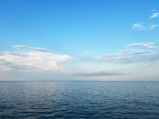 Beautiful sunset by the sea or ocean. Scenic view of the coast. Travel and research. Tourism and travel concept image, fresh and relaxing image of nature