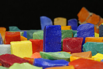 Smalt for mosaics - colored, opaque, dull glass in form of small cubes or plates