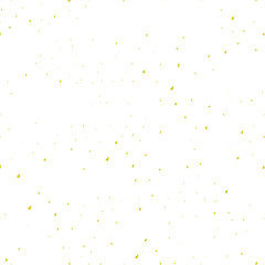 Elegant golden confetti falling on a white background. Seamless vector pattern for festive and celebratory designs.