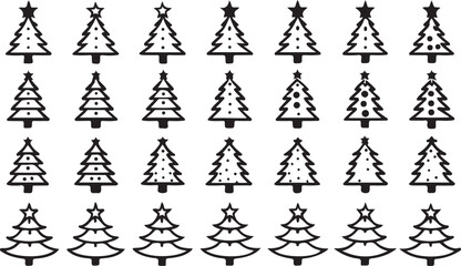 A festive vector illustration of a Christmas tree icon made of snow and fir trees, a perfect holiday decoration or legal symbol design