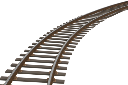 Train Track isolated on transparent white background