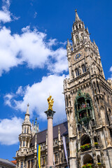 New Town Hall, Neues Rathaus, city government building on Marienplatz square in central Munich in Bavaria, Germany