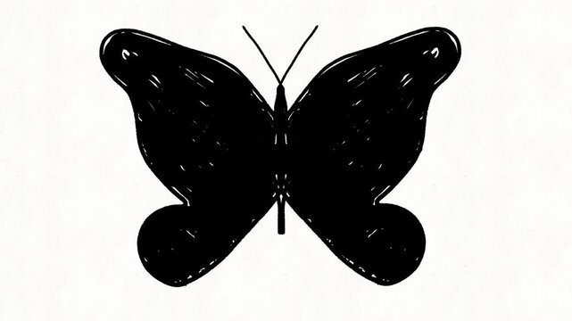 Hand drawn butterfly on white background