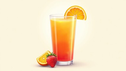 Fototapeta premium glass of orange juice with lemon