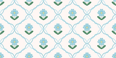 Seamless watercolour and unique floral pattern background for covers, notes, banner. Soft backgrounds colour. Watercolour art work. Flower stalk. Colourful flower. Summer Spring.