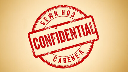 Confidential grunge rubber stamp red ink seal dusty grainy effect sign symbol top secret important information private classified restricted confidentiality security