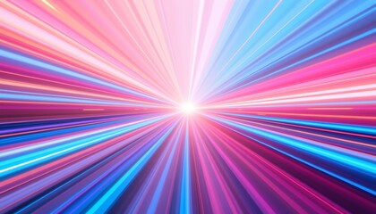 Obraz premium this image captures an abstract digital art piece featuring vibrant streaks of light radiating from a central point towards the outer edges, creating a sense of depth and movement