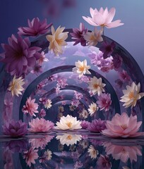 Mirror exotic flowers spa world of nirvana 
