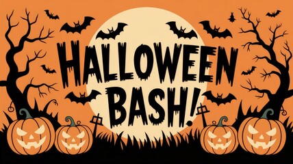 Halloween Bash! Spooky Night Party Invitation Design