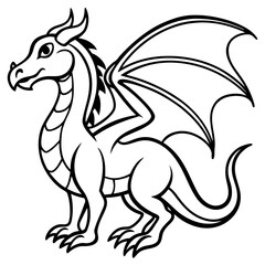 Dragon line art vector