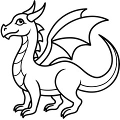 Dragon line art vector