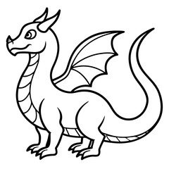Dragon line art vector