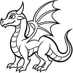 Dragon line art vector