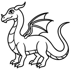 Dragon line art vector
