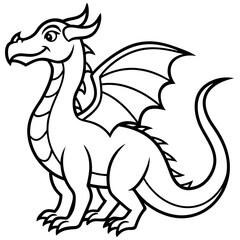 Dragon line art vector