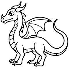 Dragon line art vector