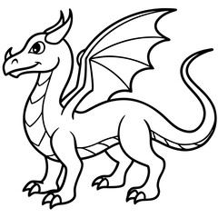 Dragon line art vector