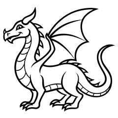 Dragon line art vector
