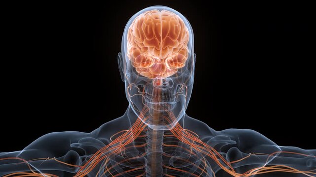 Central Organ of Human Nervous System Brain Anatomy Animation Concept