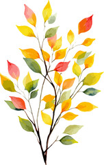 Watercolor leaves, pattern, watercolor green, yellow, gold and bule wildflowers and leaves, summer wedding and illustration 