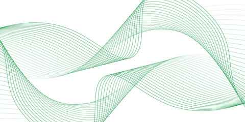 green line wave and abstract white background