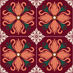 seamless floral pattern Seamless damask floral pattern, a vintage ornamental vector design perfect for antique textile decoration and retro backdrop illustration