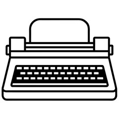 Fototapeta premium Detailed line art illustration of a vintage typewriter keyboard