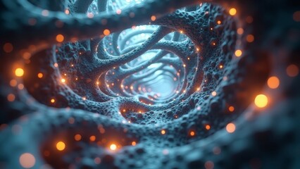 Orange Light Vortex Technology Tunnel
