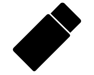 Black eraser icon on a white background, tool for correcting writing